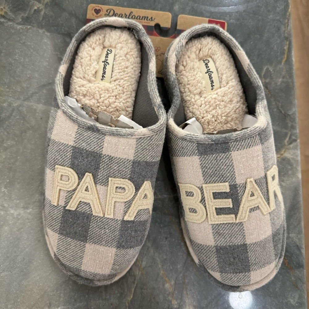 NWT Papa Bear Slippers men size 9-10